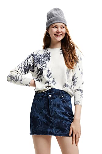 Desigual Women's White JERS_NIA 1000 Pullover Sweater, XS von Desigual