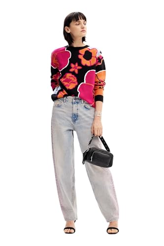 Desigual Women's Woman Flat Knit Thin Gauge Pullover Sweater, Black, XS Desigual Women's Woman Flat Knit Thin Gauge Pullover Sweater, Black, XS von Desigual