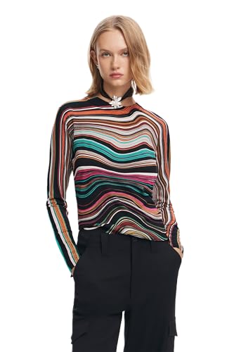 Desigual Women's Woman Flat Knit Thin Gauge Pullover Sweater, Material FINISHES, L von Desigual