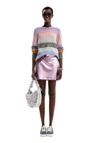 Desigual Women's Woman Flat Knit Thin Gauge Pullover Sweater, Material FINISHES, L von Desigual