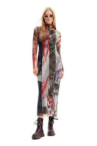 Desigual Women's Woman Knit Long Sleeve Dress, Material FINISHES, L von Desigual