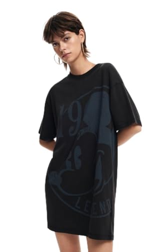 Desigual Women's Woman Knit Short Sleeve Dress, Black, S von Desigual