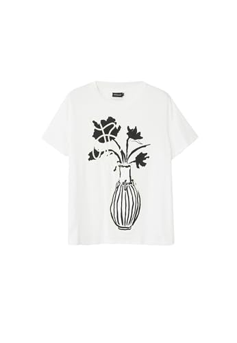 Desigual Women's Woman Knit Short Sleeve T-Shirt, White, Large Desigual Women's Woman Knit Short Sleeve T-Shirt, White, Large von Desigual