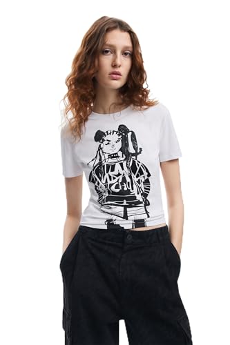 Desigual Women's Woman Knit Short Sleeve T-Shirt, White, Medium Desigual Women's Woman Knit Short Sleeve T-Shirt, White, Medium von Desigual
