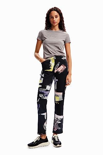 Desigual Women's York Casual Pants, Black, M von Desigual