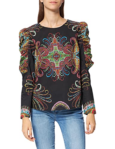 Desigual Womens BLUS_RAVVEL Blouse, Black, S von Desigual