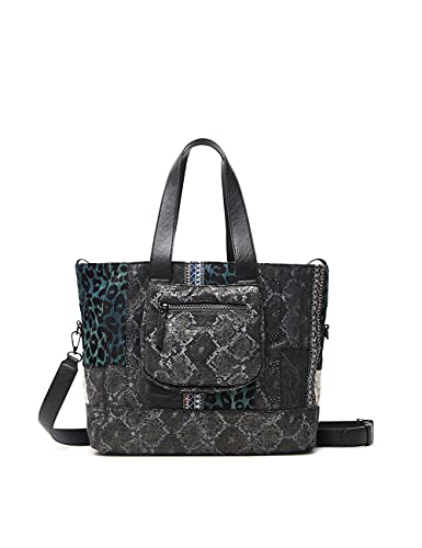 Desigual Womens BOLS_Pasadena TUNEZ Shopping Bag, Black von Desigual