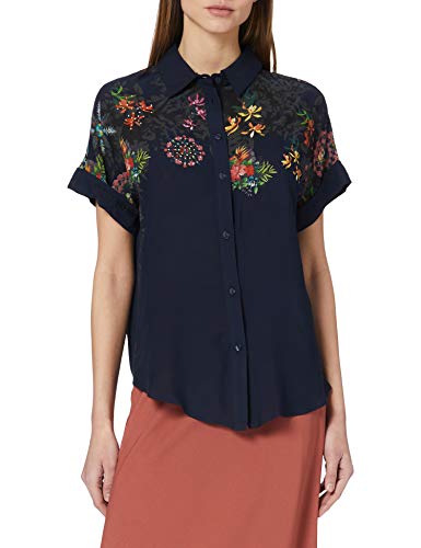 Desigual Womens CAM_Luna T-Shirt, Blue, XS von Desigual