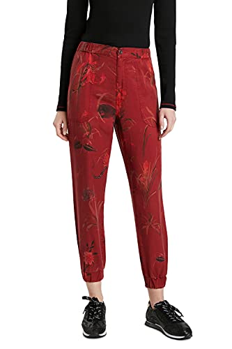 Desigual Womens CAMOTIGER Casual Pants, Red, XS von Desigual