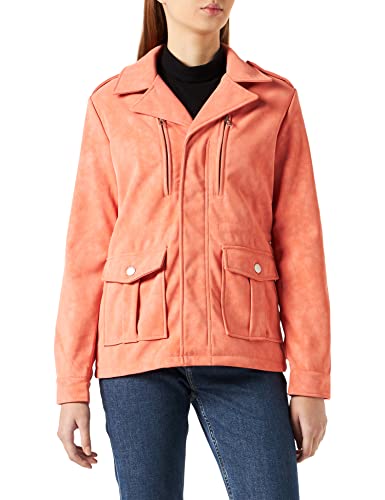 Desigual Womens CHAQ_AMAR Kunstlederjacke, Orange, XL von Desigual