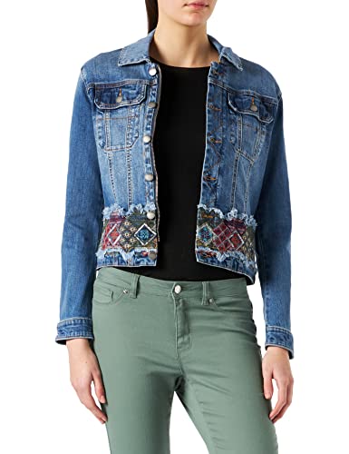 Desigual Womens CHAQ_BAKERSF Jeansjacke, Blue, XS von Desigual