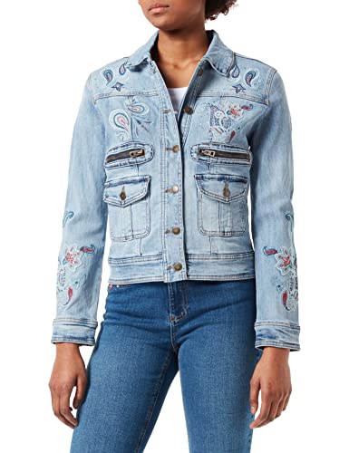 Desigual Womens CHAQ_Oakland Jeansjacke, Blue, XS von Desigual