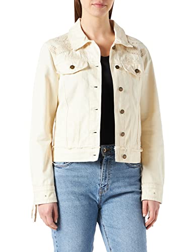 Desigual Womens CHAQ_Santa Monica Jeansjacke, White, L von Desigual