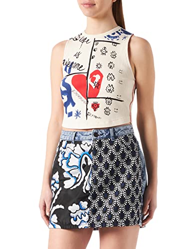 Desigual Womens FAL_HAMBURGO Skirt, Blue, 36 von Desigual