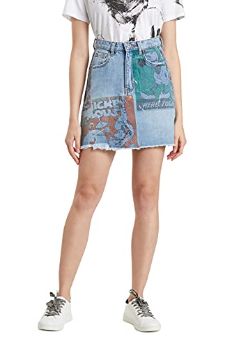 Desigual Womens FAL_India Skirt, Blue, 34 von Desigual