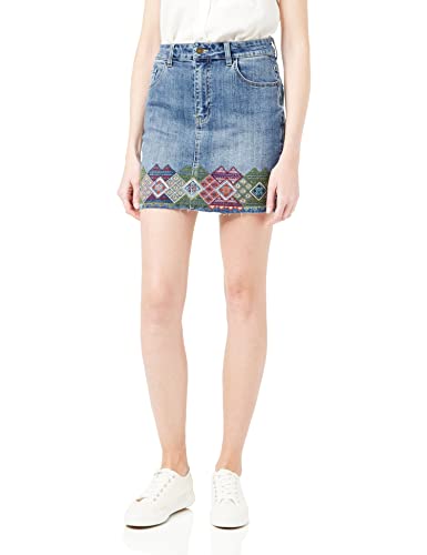 Desigual Womens FAL_LAUSANA Rock, Blue, 36 von Desigual