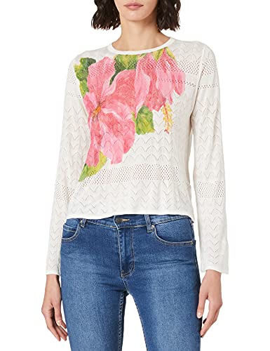 Desigual Womens JERS_Albury Sweater, White, XS von Desigual