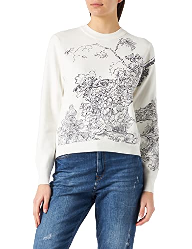 Desigual Womens JERS_Berenice Pullover, White, L von Desigual