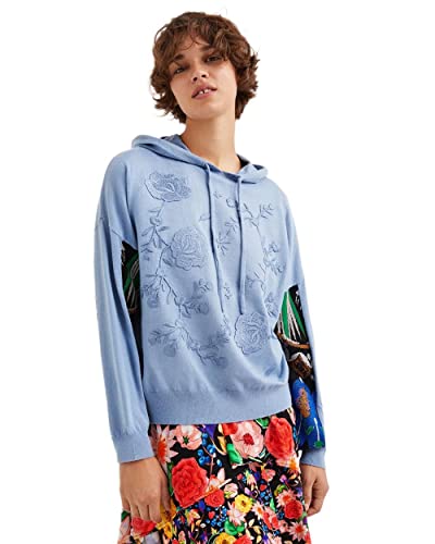 Desigual Womens JERS_DELFOS Pullover, Blue, M von Desigual