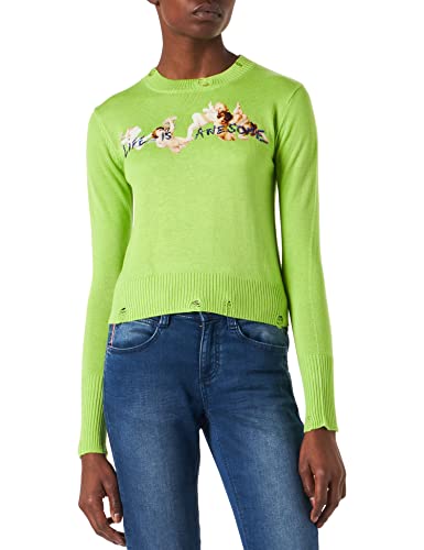 Desigual Womens JERS_Julia Pullover, Green, XL von Desigual