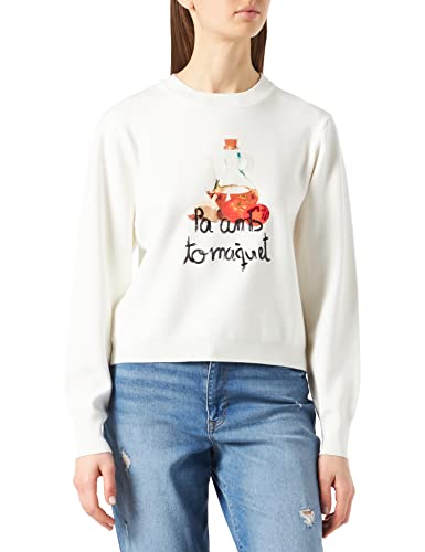 Desigual Womens JERS_PAMBTOMAQUET Pullover, White, XL von Desigual