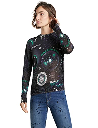 Desigual Womens JERS_Toronto Pullover Sweater, Black, XL von Desigual