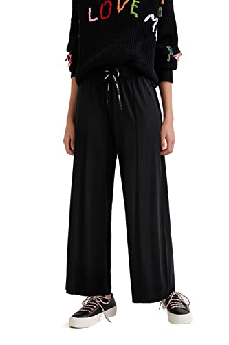 Desigual Womens Pant_Eva Lässige Hose, Black, L von Desigual