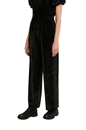 Desigual Womens Shiny Casual Pants, Black, S von Desigual