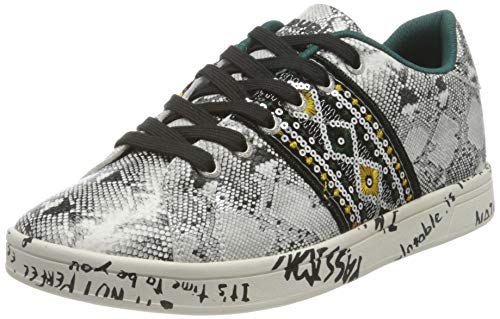 Desigual Damen Shoes_Cosmic_Snake Sneaker, Black, 36 EU von Desigual