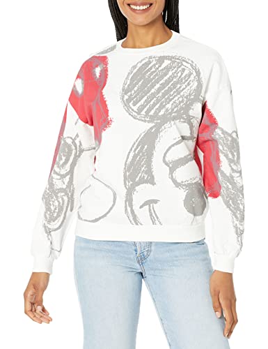 Desigual Womens Sweat_Play Mickey Sweatshirt, White, M von Desigual