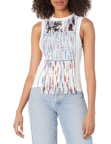 Desigual Womens TS Bye T-Shirt, White, L von Desigual