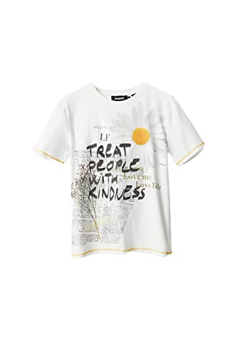 Desigual Womens TS_Daisy T-Shirt, White, S von Desigual