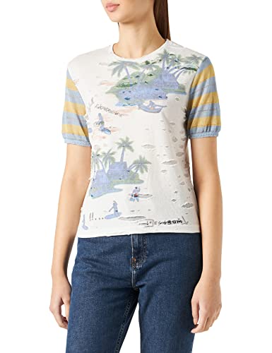 Desigual Womens TS_Hawai T-Shirt, White, XS von Desigual