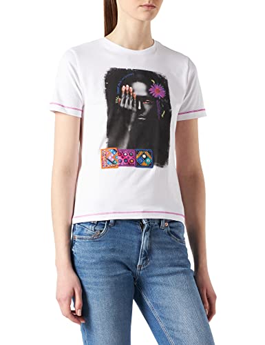 Desigual Womens TS_Marga T-Shirt, White, XS von Desigual