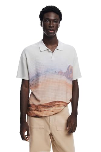Desigual Herren Man Knit Polo Short Sleeve T-Shirt, Braun, XL EU von Desigual