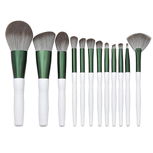 Desikixudy 12 StüCke GrüN Makeup Pinsel Werkzeug Set Kosmetisches Puder Lidschatten Foundation ErröTen Mischen SchöNheit Make Up BüRste von Desikixudy