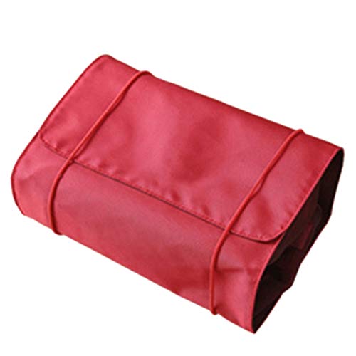 Desikixudy Herren Kosmetiktasche Hängende Multifunktionstasche Kosmetiktasche Faltbare Make-up Tasche für Kosmetikerin Rot, rot von Desikixudy