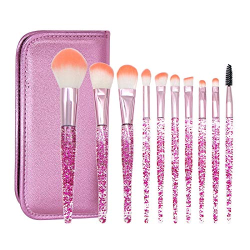 Desikixudy Make-up-Pinsel-Set für Kosmetik, Foundation, Puder, Rouge, Lidschatten, Verblenden, Make-Up-Pinsel, Beauty-Werkzeug, Rosa, 10-teilig von Desikixudy