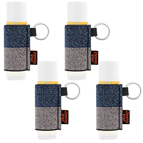 Design Wish Chapstick Halter Lippenstift Schlüsselanhänger Halter mit Elastischem Ärmel und Clip Tragbarer Ansteckbarer Lippenbalsam-Halter Schlüsselanhänger für Schule/Reisen/Geschenk von Desing Wish