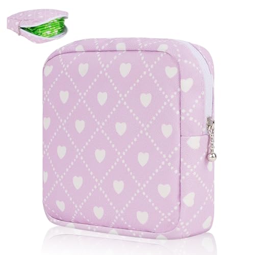 Desing Wish 1 Stück Tampon Aufbewahrung Binden Tasche Perioden Aufbewahrungstasche Klein Make Up Tasche Schminkbeutel Reise Kosmetiktasche Damen Erste Periode Set Mädchen Geschenk mit Reißverschluss von Desing Wish