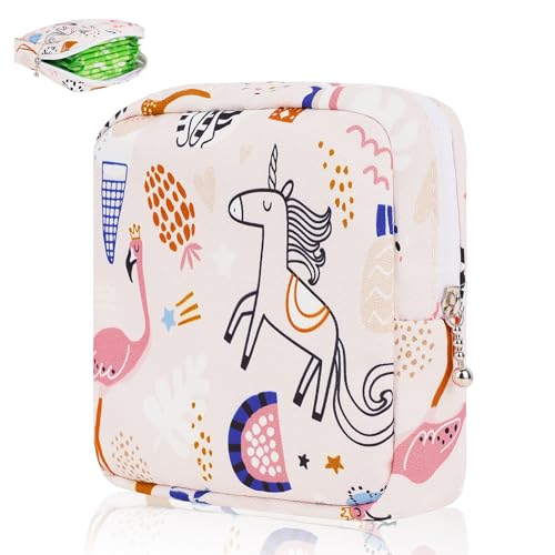 Desing Wish 1 Stück Tampon Aufbewahrung Binden Tasche Perioden Aufbewahrungstasche Klein Make Up Tasche Schminkbeutel Reise Kosmetiktasche Damen Erste Periode Set Mädchen Geschenk mit Reißverschluss von Desing Wish