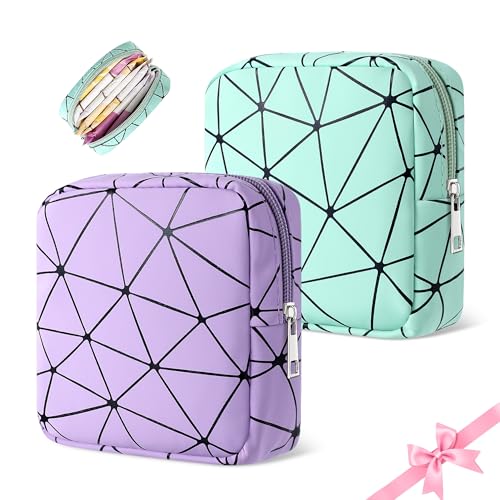 Desing Wish 2 Stück Mini Kosmetiktasche Damen Mädchen Klein Kulturtasche Kulturbeutel Schminktasche Reise Herren Kosmetikbeutel Cosmetic Make Up Bag Toiletry Schmink Tasche Zubehör mit Reißverschluss von Desing Wish