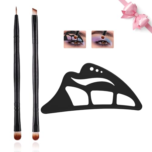 Desing Wish 3 Stück Lidschatten Schablone Silikon Eyetour Eyeliner Eyeshadow Applicator Lidschatten Pinselset Make Up Pinsel Anfänger für Lidschatten Augenbraue Eyeliner Augen Make-up Zubehör von Desing Wish