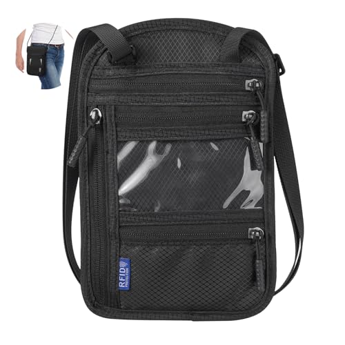 Desing Wish Brustbeutel Damen Herren Brusttasche Kinder Mädchen Jungen Klein wasserdichte Reisegeldbeutel Diebstahlsichere Tasche Chest Bag Sicherheitstasche Reise Reisepass Organizer mit RFID Schutz von Desing Wish
