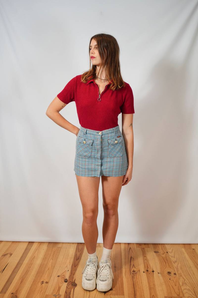 Vintage Minirock Accomplices Cleo I Größe S Y2K Karierter Rock Geknöpfter 90Er Jahre von DesirClothing