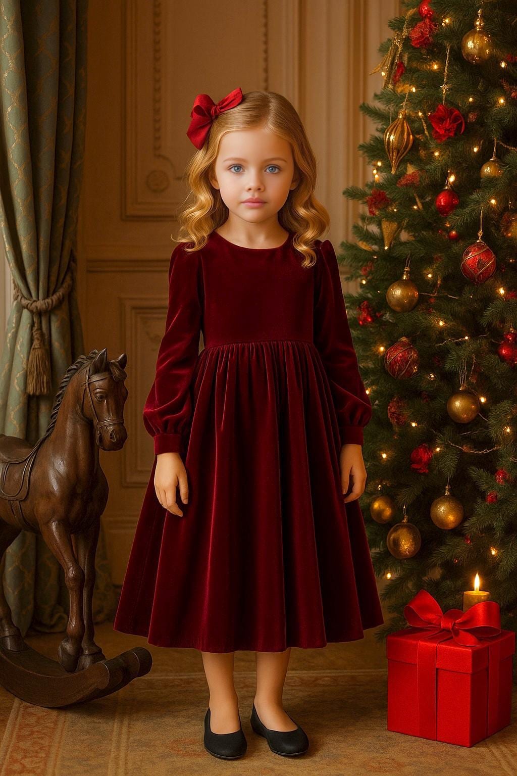 Blumenmädchen Samtkleid, Baby Mädchen Burgunder Kleinkind Samtkleid von DesirCouture