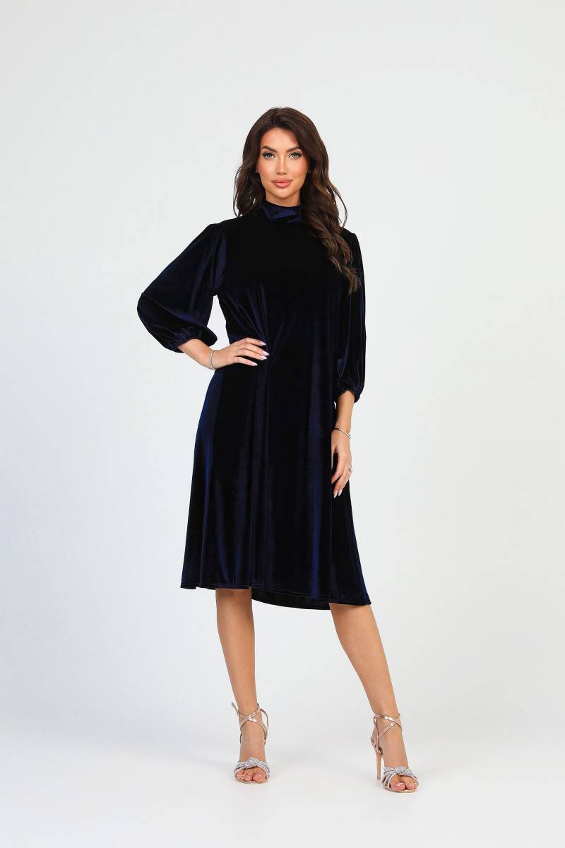 Navy Samt Kurzes Kleid, Cocktailkleid, Partykleid, Oversized Midi Tunika Kleid Mock Neck von DesirCouture