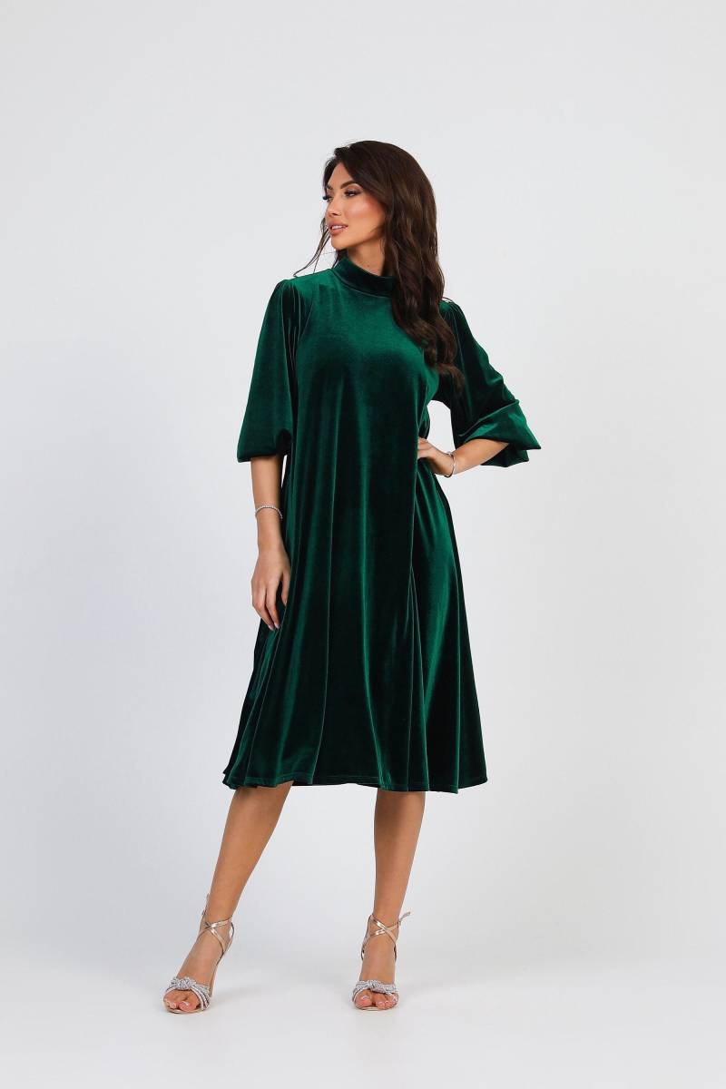 Smaragd Dunkelgrünes Kurzes Samtkleid, Cocktailkleid, Partykleid, Übergroßes Kleid, Midi-Samtkleid, Tunika-Kleid von DesirCouture