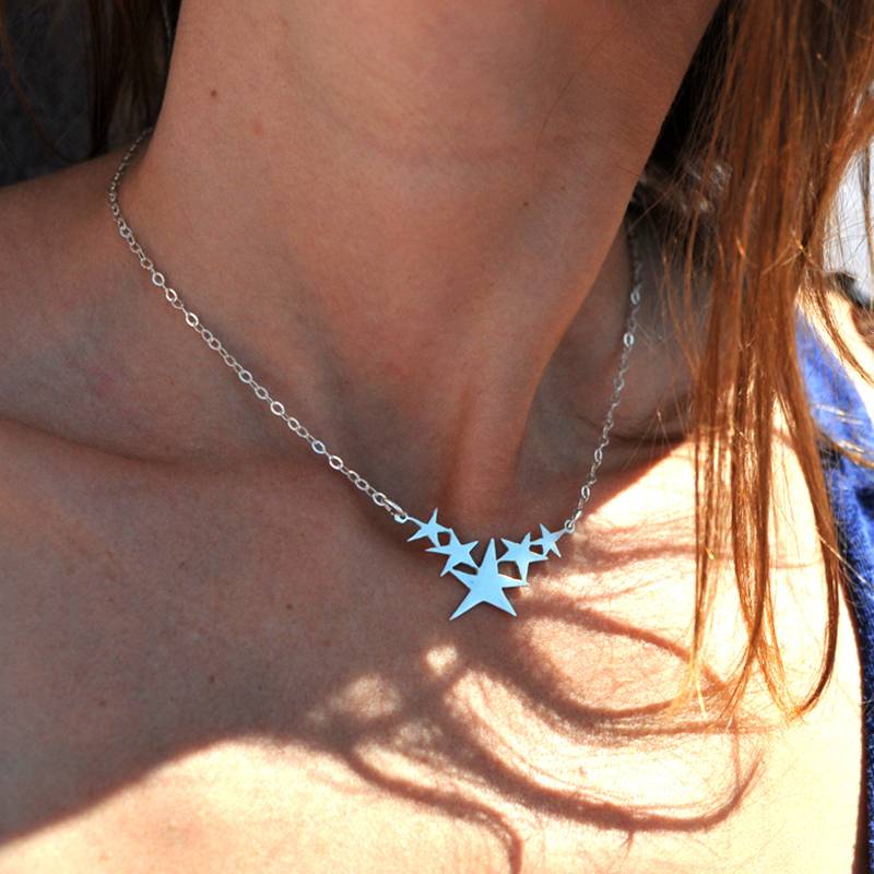 Recycelte Sternhalskette Aus 925Er Silber Sati Längenverstellbarer Halsreif, Für Damen, Sternhalsband von DesireeSchmidtParis