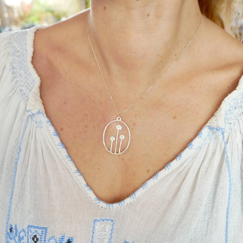 Wendbare Halskette Aus Recyceltem 925Er Silber Der Jardin D'hiver-Kollektion, Verstellbare Länge, Pflanzenanhänger Für Damen, Handgefertigt in von DesireeSchmidtParis